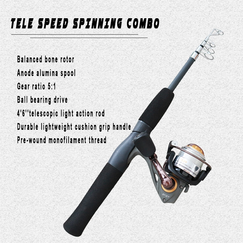 1.37m 5PCS Telescopic Fiberglass Fishing Rod Combo for Kid Gift